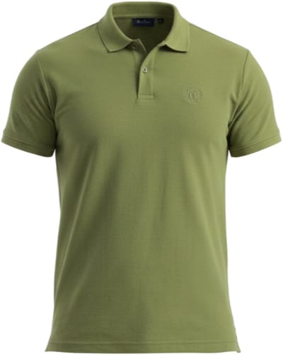 OMBRE Polo - Regular Fit - Katoen - Korte Mouw Olijf S
