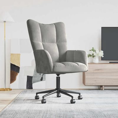 vidaXL Relaxstoel fluweel lichtgrijs