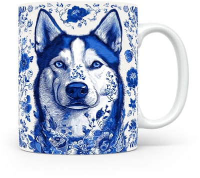 Mok Husky Beker voor koffie of tas voor thee, cadeau voor dierenliefhebbers, moeder, vader, collega, vriend, vriendin, kantoor, opa, oma, hond, kerst, sinterklaas, verjaardag