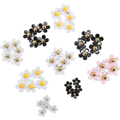 45 Stuks Platte Achterkant Madeliefje Bloem ABS Plastic Madeliefje Bloem Versiering voor Sieraden Maken Scrapbooks white