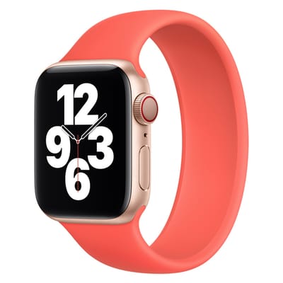 Apple Siliconen solobandje voor de Apple Watch | 44/45/46/49 mm - Maat 10 - Pink Citrus