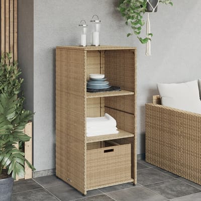 vidaXL - Tuinkast - 50x55x115 - cm - poly - rattan - beige