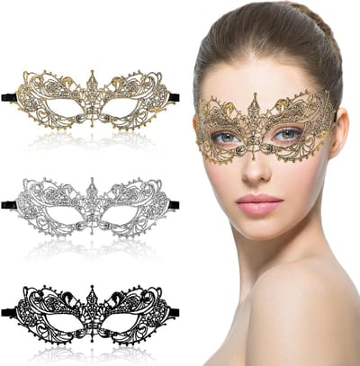 Elegante Lace Masks voor Vrouwen - 3 Stuks Halloween Maskers voor Feestjes en Promavonden, Zachte Venetiaanse Kostuum Maskers