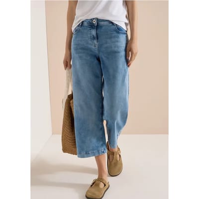 3/4 High Waist Wide Legs jeans in Loose Fit