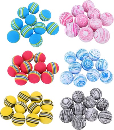 Oefenballen - Trainingsballen Swingballen - Binnen Golf Oefenen - Zachte EVA Constructie - 42 mm - Regenboog