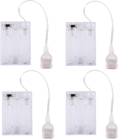 Set van 4 Oplaadbare Batterijpakketten voor 5V LED Neon Verlichting, Transparante USB Neon Lichtdoos voor Accu Aangedreven Lampen