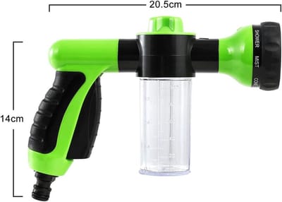 Allecto - Tuindouche - Tuinsproeikop - Handdouche - Schuimwaterreiniging - 8 sproeipatronen - irrigatie - Gazon - Tuin - Auto - Stoepreiniging
