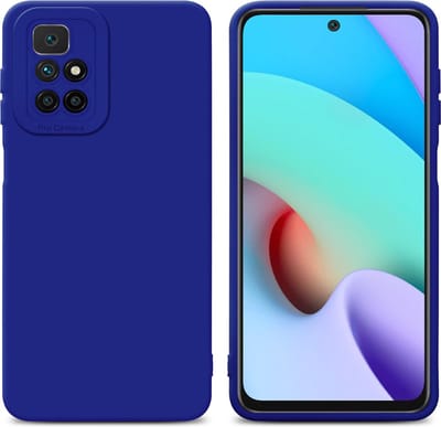 Cadorabo Hoesje geschikt voor Xiaomi RedMi 10 in FLUID BLAUW - Beschermhoes gemaakt van flexibel TPU silicone Cover Fluid Case
