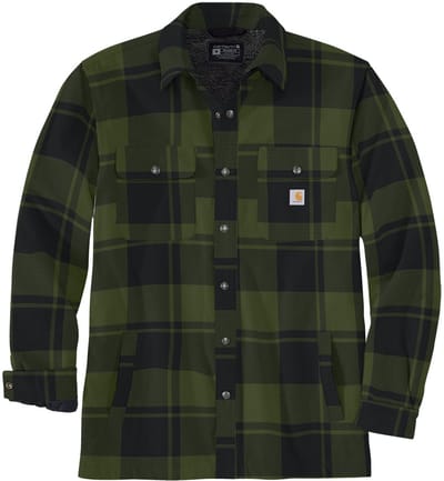 Carhartt Jacke Flannel Sherpa-Lined Shirt Jac Chive-2XL