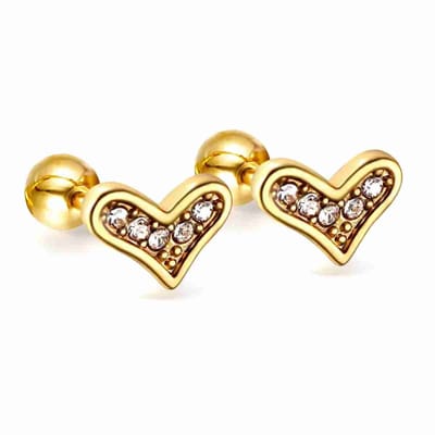 WeLoveSilver - chirurgisch stalen oorstekers - hart - kristallen - 6mm