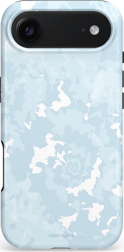 Casetastic hoesje geschikt voor Apple iPhone Air - MagSafe - Dubbellaagse bescherming - Blauwe wervels - Fashion Case - Wit Lichtgrijs