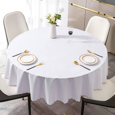 Tafelkleed Rond - Decoratief Kleed - Eettafel Beschermen - Veegschoon PVC - Diameter 220cm - Effen Rood