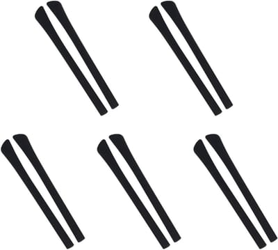 SnelShoppen - 5 Pairs Non-Slip Silicone Glas Eindkappen voor Dunne Metaal Zonnebril Poten - Zwart, Comfortabel, Lichtgewicht, Ideaal voor Actief Gebru