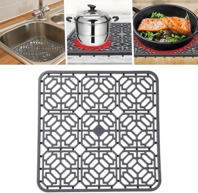 MTTproducts- Gootsteenmat 30x30 cm - Siliconen - Hittebestendig - Antislip - Ondersteunende Voeten - Bescherming tegen Krassen - Afvoermat