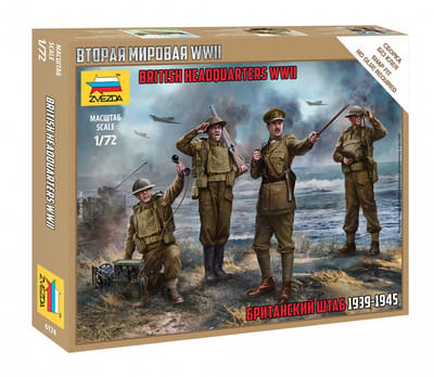 Zvezda Modelbouwpakket Militaire voertuigen - 6174 British headquarters WWII Figures Plastic - 1:72 - Modelbouw