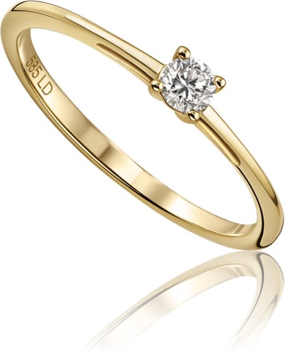 Miore Pure Ring Dames - 14 Karaat Goud - Met Diamanten - Handgemaakt - Trouwring - set - Maat 56