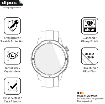 dipos – 6x Beschermfolie geschikt voor Beafon Smartwatch 601 | Krasbestendige & heldere Screenprotector Ultra-Thin