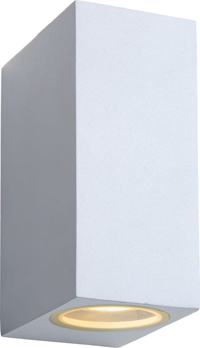 Lucide ZORA-LED - Wandspot / Wandlamp Binnen/Buiten - LED Dimbaar - GU10 - 2x5W 3000K - IP44 - Wit