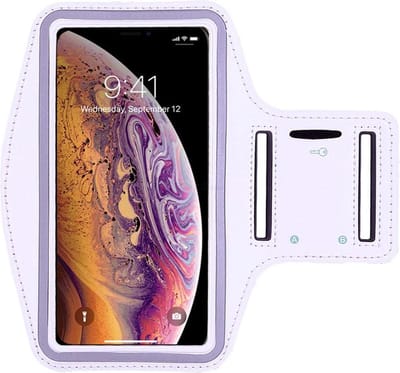 Sportarmband - Geschikt voor: iPhone 14 Plus hoesje - iPhone 14 Pro Max hoesje - Sportband - Hardloop armband - Sport armband - Hardloop houder - Wit