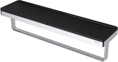 Geesa Frame Handdoekrek met planchet 42 cm - Zwart / Chroom