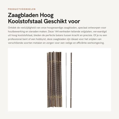 Dailygoods- Zaagbladen 144 stuks - Hoog Koolstofstaal - Voor Houtbewerking/Sieraden - Snijoppervlak - Hoge Taaiheid - Geschikt voor Diverse Materialen - Zaagmes