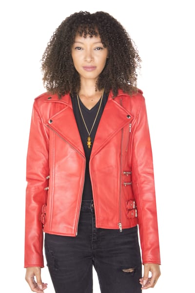 Dames leren vintage Brando Bikerjack-Orlando