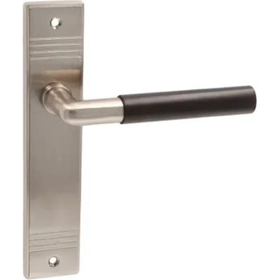 Avenue Deurkruk Op Schild Artdeco - Messing - Mat Nikkel - Blind - Schild 199x41 Mm