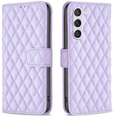 Voor Samsung Galaxy S24 5G Diamond Lattice portemonnee flip lederen telefoonhoes (paars)