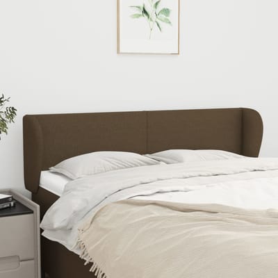 vidaXL - Hoofdbord - met - randen - 147x23x78/88 - cm - stof - donkerbruin