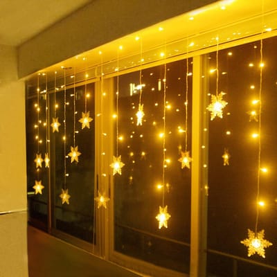 carmdering - Sneeuwvlok Verlichting - LED Kerstverlichting - Buitenverlichting - 96 LED's, warm wit, 4 meter - 8 lichtmodi, IP44 weerbestendig - Met geheugenfunctie, Europese stekker - Voor kerstboom, feest, bruiloft, binnen en buiten