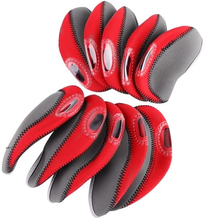 Dailygoody - Beschermhoes voor Golf Club - 10 stuks - Ideaal voor Iron Heads - Zwart, Blauw, Rood - Golfaccessoires - Perfect voor golfers - Duurzaam