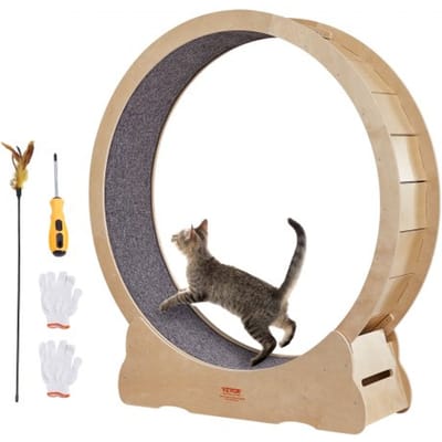 VEVOR Kattenloopwiel 1320x340x1415mm Kattenloopwiel Gemaakt van berken- en populierenmultiplex Kattenwiel Geluidsarm Uitneembare binnenmat Kattenwiel Geschikt voor katten met een gewicht van 8 kg tot 14 kg