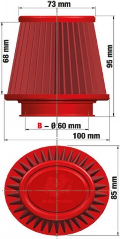 malossi luchtfilter voor auto 0417254 / Ø60mm hoogte 95mm nieuw