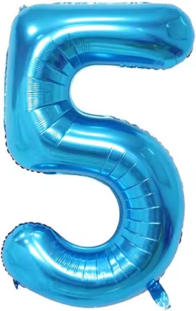 CHPN - Folieballon - 5 jaar - 70CM - Cijferballon - Blauwe ballon - Ballon - Feestdecoratie - Verjaardag - Party - Verjaardag - 5 - Vijf - Blauwe cijferballo