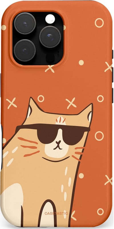 Casetastic hoesje geschikt voor Apple iPhone 16 Pro - MagSafe - Dubbellaagse bescherming - CoolCat - Fashion Case - Terracotta Crème