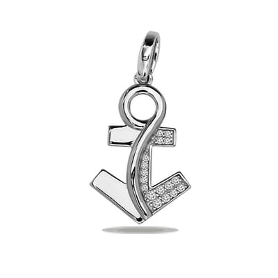 Juwelier Zwartevalk zilveren (gerhodineerd) anker hanger - 24.174