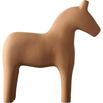 Figurine de Cheval en Bois Pin Solide Peint à la Main Statue de Cheval Simple Couleur Pure pour Bureau Familial L