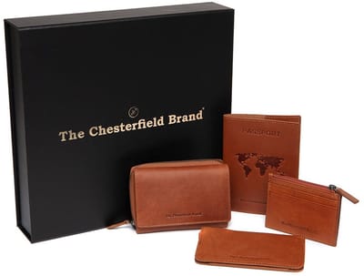 The Chesterfield Brand Leren portemonnee Gift Set Leather Ladie's Cognac Lichtbruin