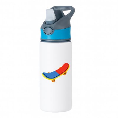 Hacebo® - Skaters waterfles met rietje blauw - Skateboard - Skateboarders - Speelgoed - sporten - water fles - 650ML