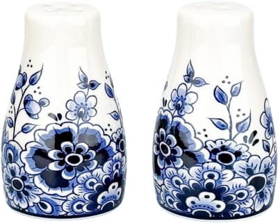 Peper en Zout stel - Delfts blauw - Porselein - Bloemenmotief - Typisch Hollands - Geschenkverpakking