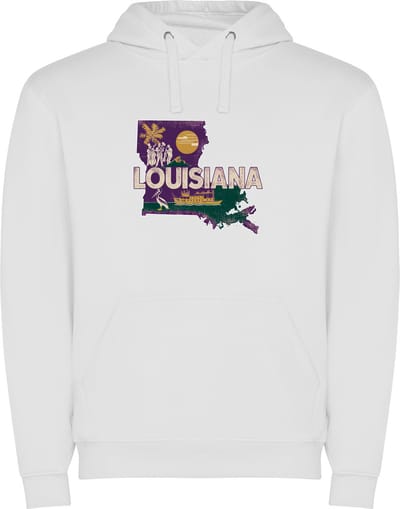Witte Wanna have hoodie voor de echter Amerika / Verenigde Staten liefhebber, de Amerikaanse staat Louisiana Print Full Color Color merk Roly maat S