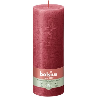 Bolsius Stompkaars Rustiek Delicate Red - 19 cm / ø 7 cm