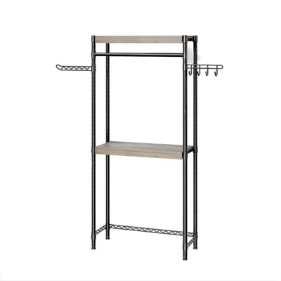Toiletopbergrek - Voor badkamer en wasruimte - Multifunctioneel, meerlaagse planken - Vrijstaand / Grote capaciteit - Grijs