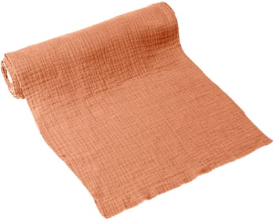 ARTYFETES - Tafelloper van Katoengaas Terracotta Oudroze 30 cm x 3 m Boheems