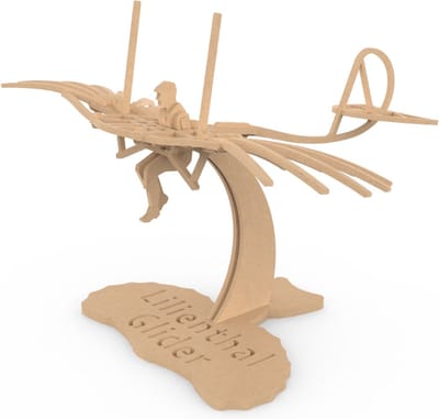 Lilienthal's Glider – 3D Houten Bouwpakket – Historisch Zweefvliegtuig – Schaal 1:32, 22 x 18 x 15 cm