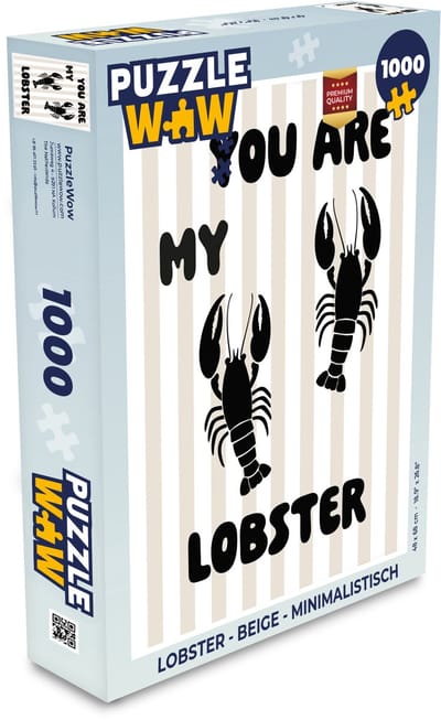 Puzzel Lobster - Beige - Minimalistisch - Legpuzzel - Puzzel 1000 stukjes volwassenen