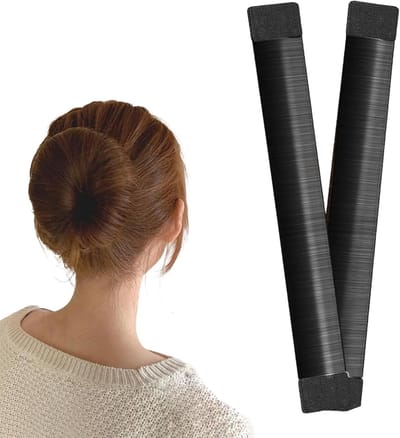 Magische knot 2 stuks - zwart flexibel metaal - bedekt met kunsthaar - eenvoudig kapsel voor vrouwen - ShopVlot