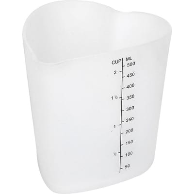 Dikte 500ml Beker Hoge Temperatuurbestendigheid Siliconen Maatbeker white