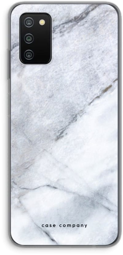 Hoesje geschikt voor Samsung Galaxy A03S hoesje - Witte marmer - Soft Cover Telefoonhoesje - Bescherming aan alle Kanten en Schermrand