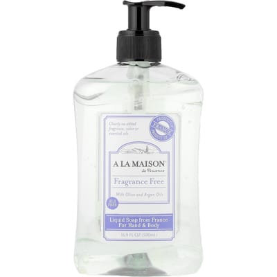 A La Maison de Provence, Savon Liquide, Mains et Corps, Sans Parfum, 500 ml (16,9 onces liquides) white